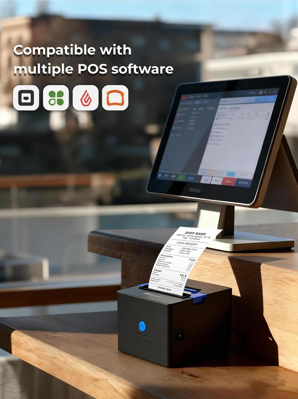 80mm thermal printer connected to commercial POS system 80mm thermal printer connected to commercial POS system